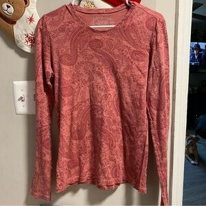 Women's Long-Sleeve Paisley Tee - Dusty Rose